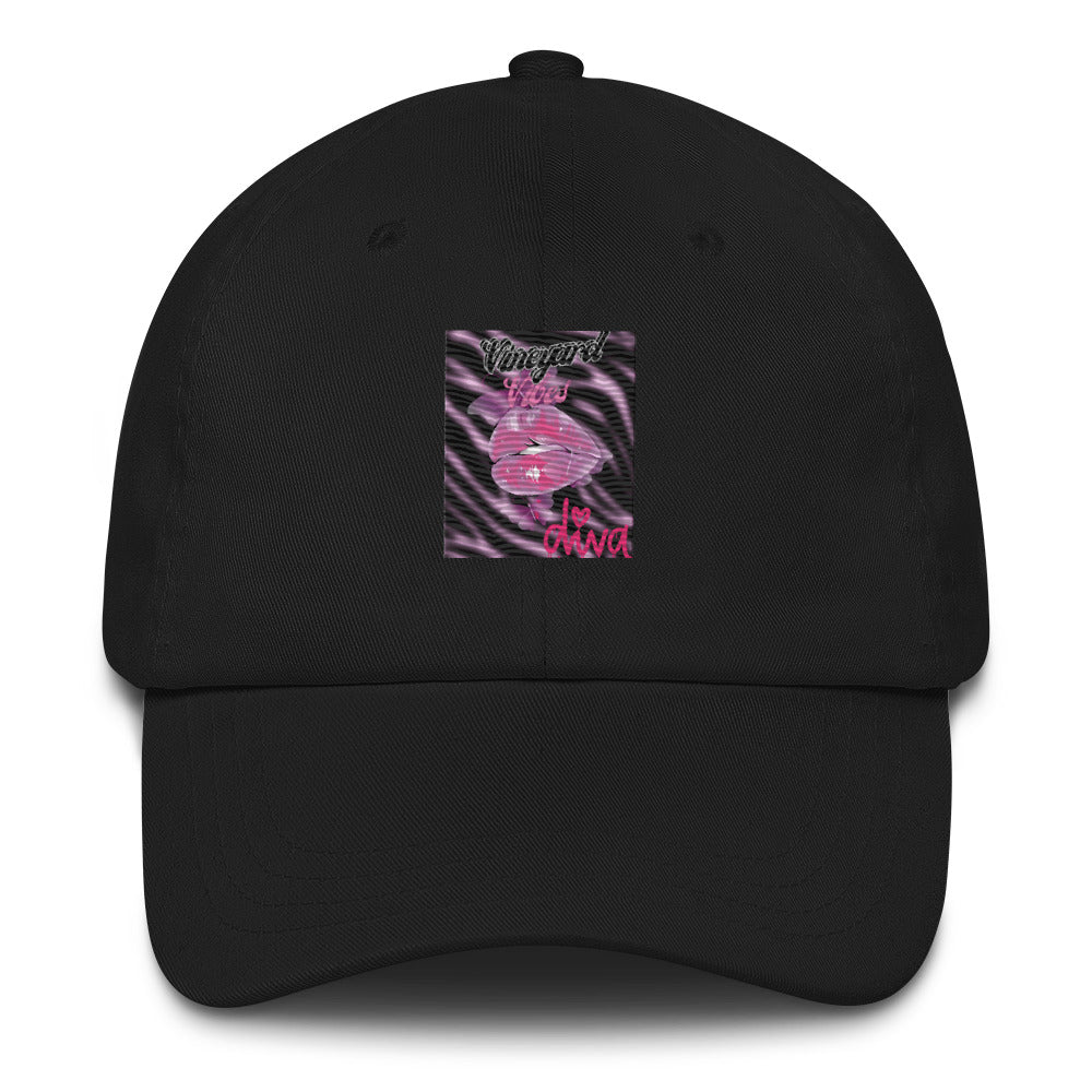 Vineyard Vibes Pink Print Diva Kiss - Dad hat Black